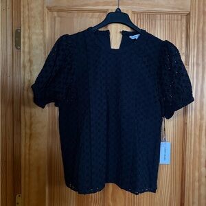 Elizabeth and James Black Eyelet Blouse